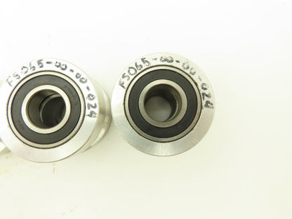 NA FS065-00-00-024 V-Groove Wheel 2 Bearing 57mm-OD x 20mm-ID x 41mm-W Lot Of 3