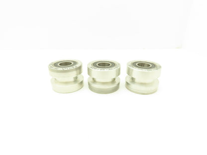 NA FS065-00-00-024 V-Groove Wheel 2 Bearing 57mm-OD x 20mm-ID x 41mm-W Lot Of 3