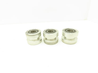 NA FS065-00-00-024 V-Groove Wheel 2 Bearing 57mm-OD x 20mm-ID x 41mm-W Lot Of 3