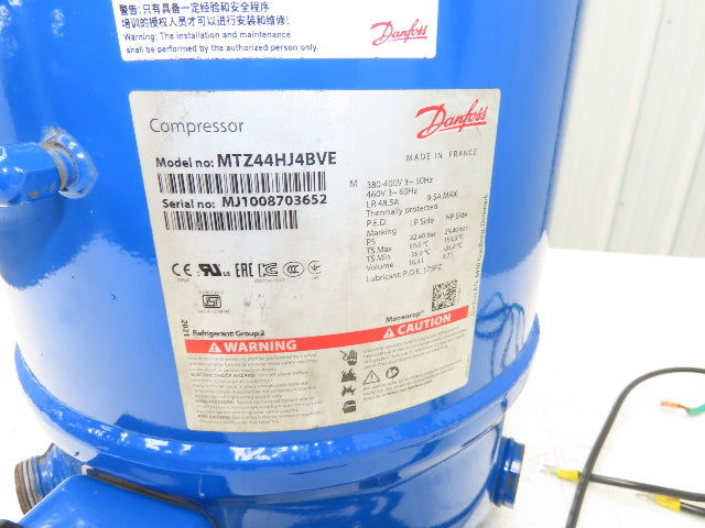 Danfoss MTZ44HJ4BVE Cooling Compressor 480V Zeks Air Dryer Group 2 Refrigerant
