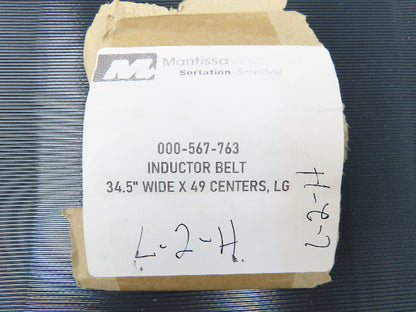 Mantissa 000-567-763 Ribbed Conveyor Belt 34.5"W x 49" Centers Endless