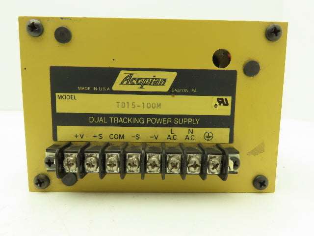 Acopian TD15-100M Dual Tracking Power Supply 125VAC Input 15V Output 1A