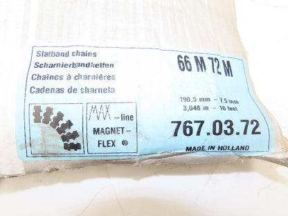 MCC 66M72M 7.5" Magnetflex Max-Line Stainless TableTop Flex Conveyor Chain 10'