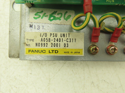 Fanuc A05B-2401-C311 I/O PSU Unit Power Supply 230VAC Input 24VDC Output
