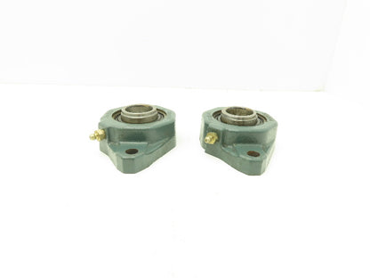 Dodge 128502 1 1/8 Flange Bearing 1 1/8" Bore 2 Bolt No Locking Collar Lot Of 2