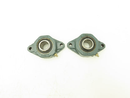 Dodge 128502 1 1/8 Flange Bearing 1 1/8" Bore 2 Bolt No Locking Collar Lot Of 2