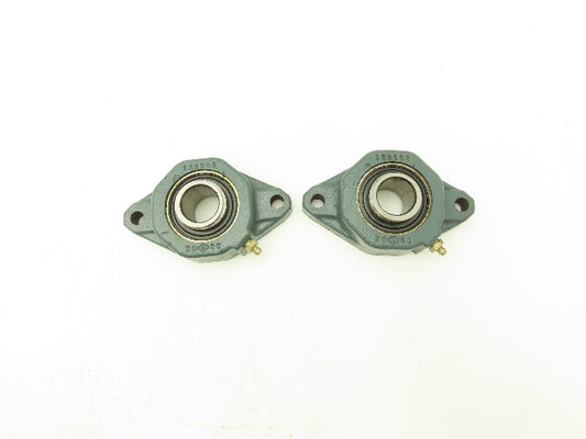 Dodge 128502 1 1/8 Flange Bearing 1 1/8" Bore 2 Bolt No Locking Collar Lot Of 2