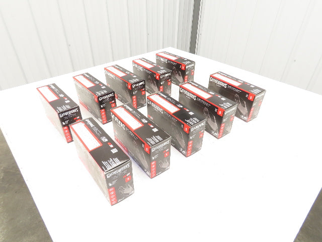 Ammex Gloveworks Small Black Nitrile Gloves Textured Non-Med 100ct Case of 1000