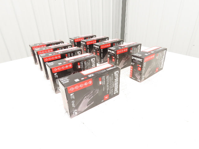 Ammex Gloveworks Small Black Nitrile Gloves Textured Non-Med 100ct Case of 1000