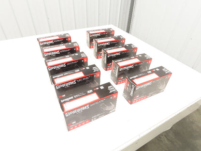 Ammex Gloveworks Small Black Nitrile Gloves Textured Non-Med 100ct Case of 1000