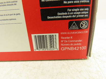 Ammex Gloveworks Small Black Nitrile Gloves Textured Non-Med 100ct Case of 900