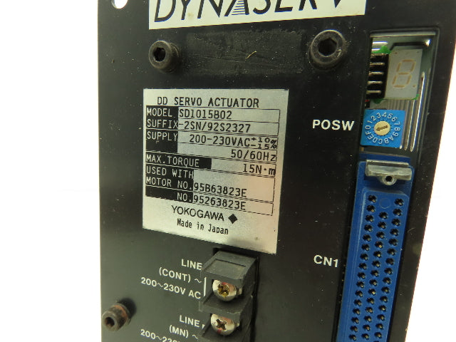 Yokogawa SD1015B02-2SN/92S2327 Dynaserv DD Servo Actuator Drive 1Ph 230V In