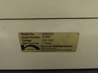 Norwood Marking Systems 49902AT Imprinter Controller Module Unit 120VAC 7A