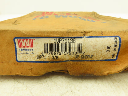 Woods 1VP71138 Variable Pitch Pulley Single Groove 1 3/8" Bore