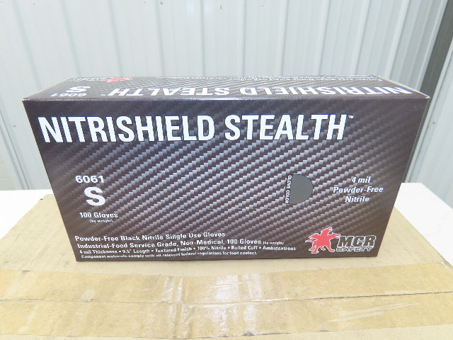 MCR Nitrishield Stealth Small Black Nitrile Gloves 4 Mil Non-Med 100ct Lot of 11