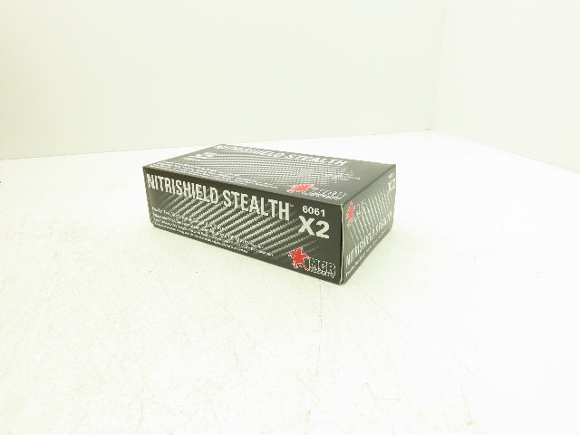 MCR Nitrishield Stealth XXL Black Nitrile Gloves 4 Mil 2XL 100ct Lot of 10