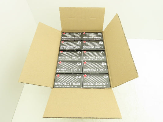 MCR Nitrishield Stealth XXL Black Nitrile Gloves 4 Mil 2XL 100ct Lot of 10