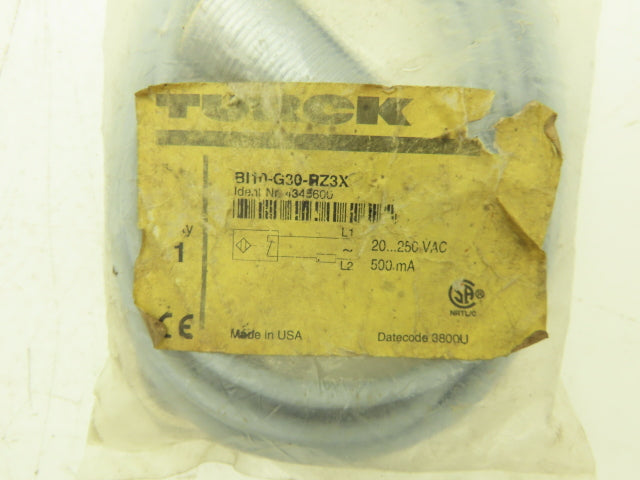 Turck Bi10-Q30-RZ3X Inductive Proximity Sensor 30mm 20-250VAC 500mA