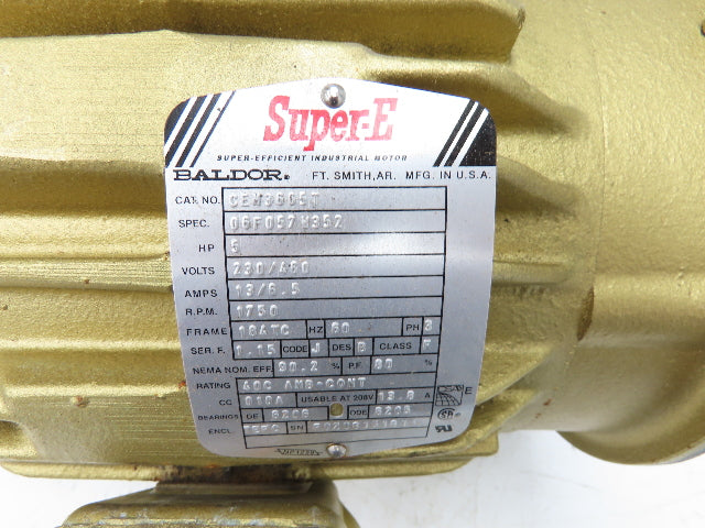 Baldor CEM3665T Electric AC Motor 5Hp 1750rpm 230/460VAC 3Ph 184TC TEFC