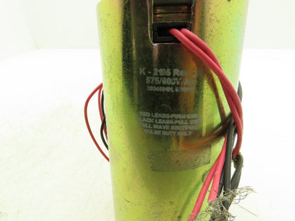 K-2195 Push Pull Solenoid Actuator Revision K 575-600VAC 2-1/4" Stroke 1/2" Rod