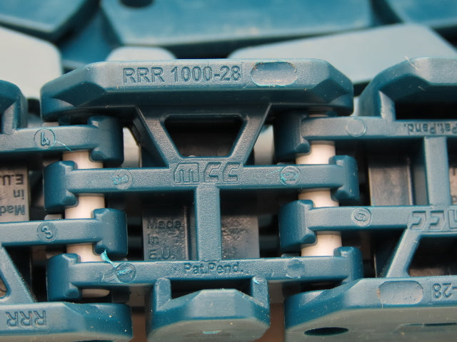 MCC Rexnord RRR 1000-28 Raised Rib Rail Track 28mm Mattop Conveyor Chain 10'L