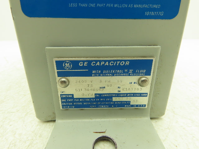 GE 51L304US62 Dielektrol Capacitor 2400v 3ph 60kV BIL 75kVAr