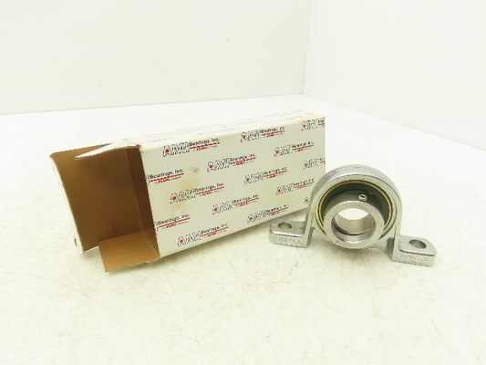 AMI MUP005 Pillow Block Bearing Stainless Sealed w/Locking Collar 25mm Bore Dia