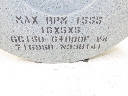 Radiac Abrasives N338141 16x5x5 Surface Grinding Wheel GC150 G+800F V4 1555RPM