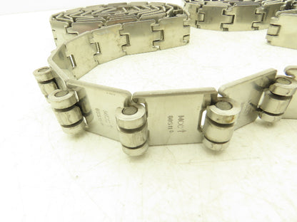 MCC/Rexnord 60S11 SSR812 1.25" Stainless TableTop Conveyor Chain 19' Lot of 2pcs