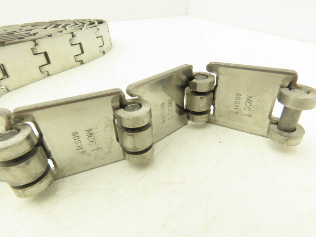 MCC/Rexnord 60S11 SSR812 1.25" Stainless TableTop Conveyor Chain 19' Lot of 2pcs