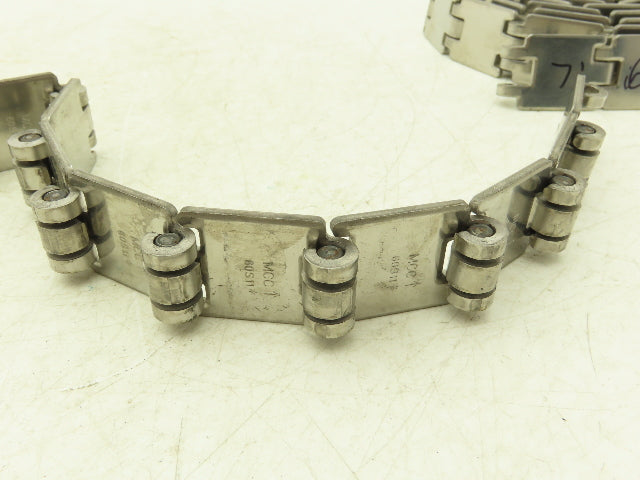 MCC/Rexnord 60S11 SSR812 1.25" Stainless TableTop Conveyor Chain 14' Lot of 2Pcs