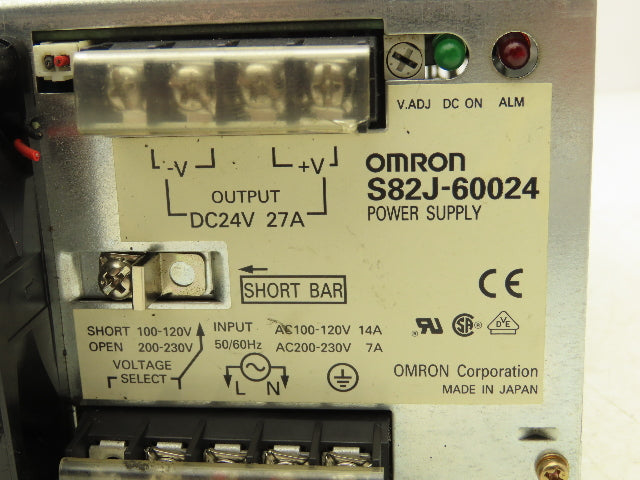 Omron S82J-60024 AC-DC Converter Power Supply In 230V Out 24V 27A