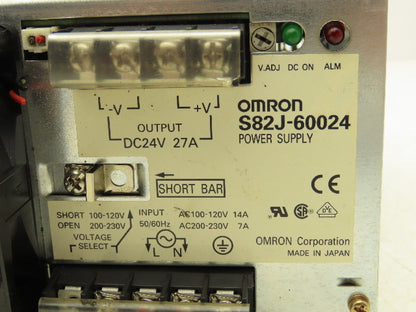 Omron S82J-60024 AC-DC Converter Power Supply In 230V Out 24V 27A