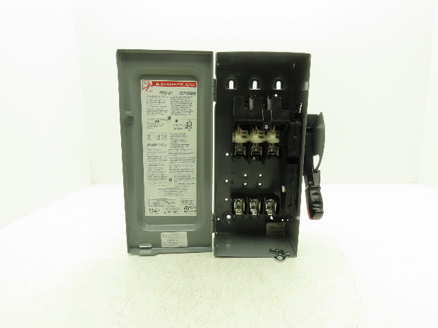 Square D H361 Safety Disconnect Switch 30A 600V 15HP Fused 3 Pole