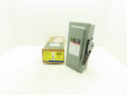 Square D H361 Safety Disconnect Switch 30A 600V 15HP Fused 3 Pole