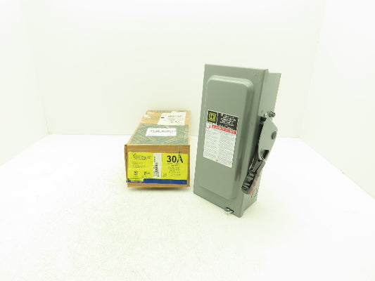 Square D H361 Safety Disconnect Switch 30A 600V 15HP Fused 3 Pole