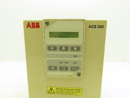 ABB ACS201-1P6-3-0010 ACS 200 AC VFD Drive 1HP 480V 3PH Broken Cover