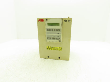 ABB ACS201-1P6-3-0010 ACS 200 AC VFD Drive 1HP 480V 3PH Broken Cover