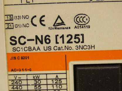 Fuji Electric 3NC3H Motor Starter Contactor 125A 600VAC 3 Pole Coil 120V
