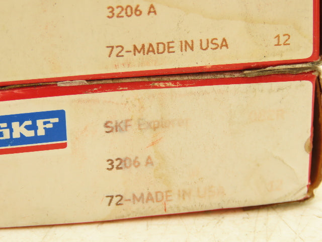 SKF 3206A Double Row Ball Bearing 30mm-ID x 62mm-OD x 23.8mm-Width Lot Of 3
