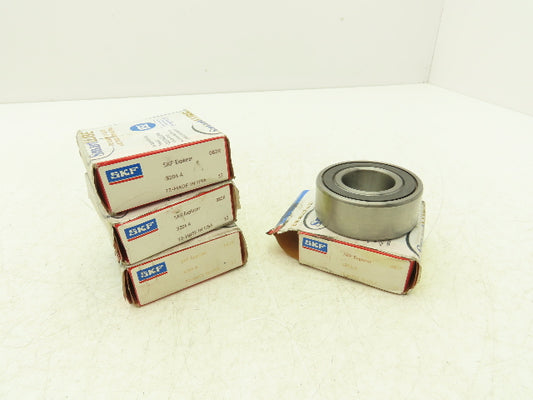 SKF 3206A Double Row Ball Bearing 30mm-ID x 62mm-OD x 23.8mm-Width Lot Of 4