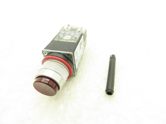 Allen Bradley 800MR-PT16R Small Round Pilot Light XFMR 120V Red Lens 22.5 mm
