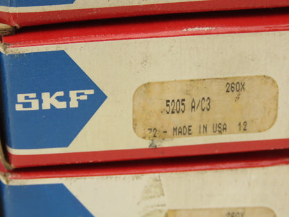 SKF SKF 5205 A/C3 Ball Bearing 25mm-ID x 52mm-OD x 20.6mm-Width Lot Of 3