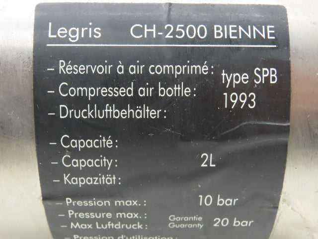 Legris CH-2500 Air Tank Reservoir 2L Stainless Steel Charmilles EDM