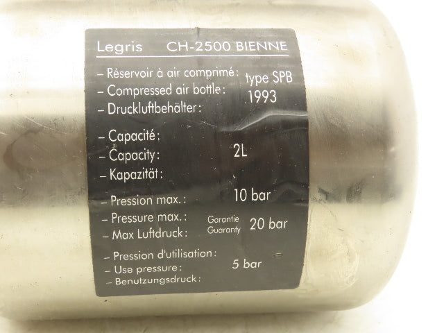 Legris CH-2500 Air Tank Reservoir 2L Stainless Steel Charmilles EDM