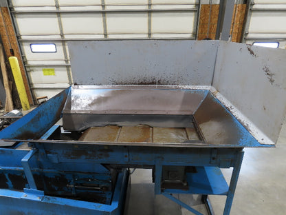 Spartec Steel Parts Conveyor Shaker Feed Bin w/Oiler Pump Mesh Belt & Oil Tank