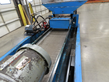 Spartec Steel Parts Conveyor Shaker Feed Bin w/Oiler Pump Mesh Belt & Oil Tank