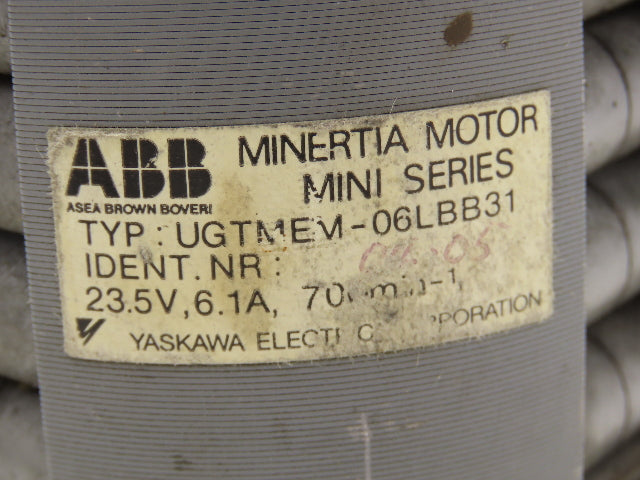 ABB UGTMEM Minertia Motor Mini Series Servo Motor 24V 700RPM Tachometer TG-7SVC