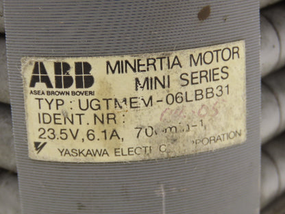 ABB UGTMEM Minertia Motor Mini Series Servo Motor 24V 700RPM Tachometer TG-7SVC