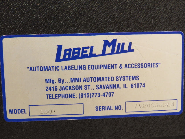 Label Mill 3501 Automated Labeler Micro Processor Control Unit Print Apply